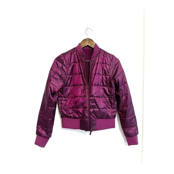 Lululemon Reversible Quilted Non Stop Bomber Jacket Purple 4 - Picture 2 of 11